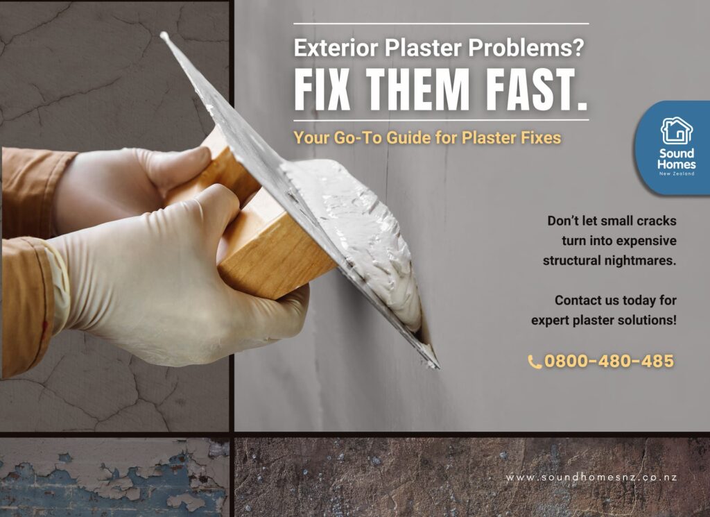 Exterior plaster repair - one of the services Sound Homes offers in Auckland.