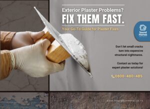 Exterior plaster repair - one of the services Sound Homes offers in Auckland.